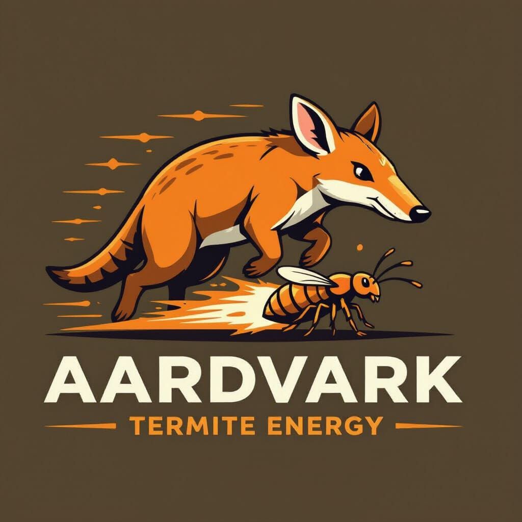 Modern Aardvark Termite Energy Logo