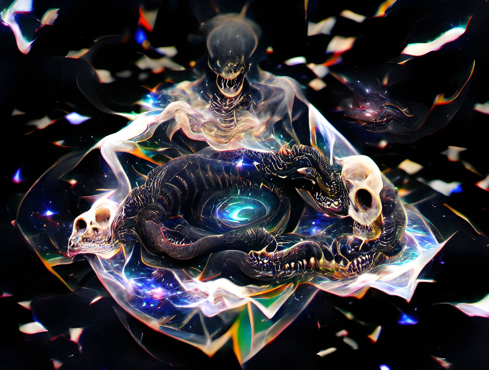 Cosmic Serpent and Black Dragon Ouroboros