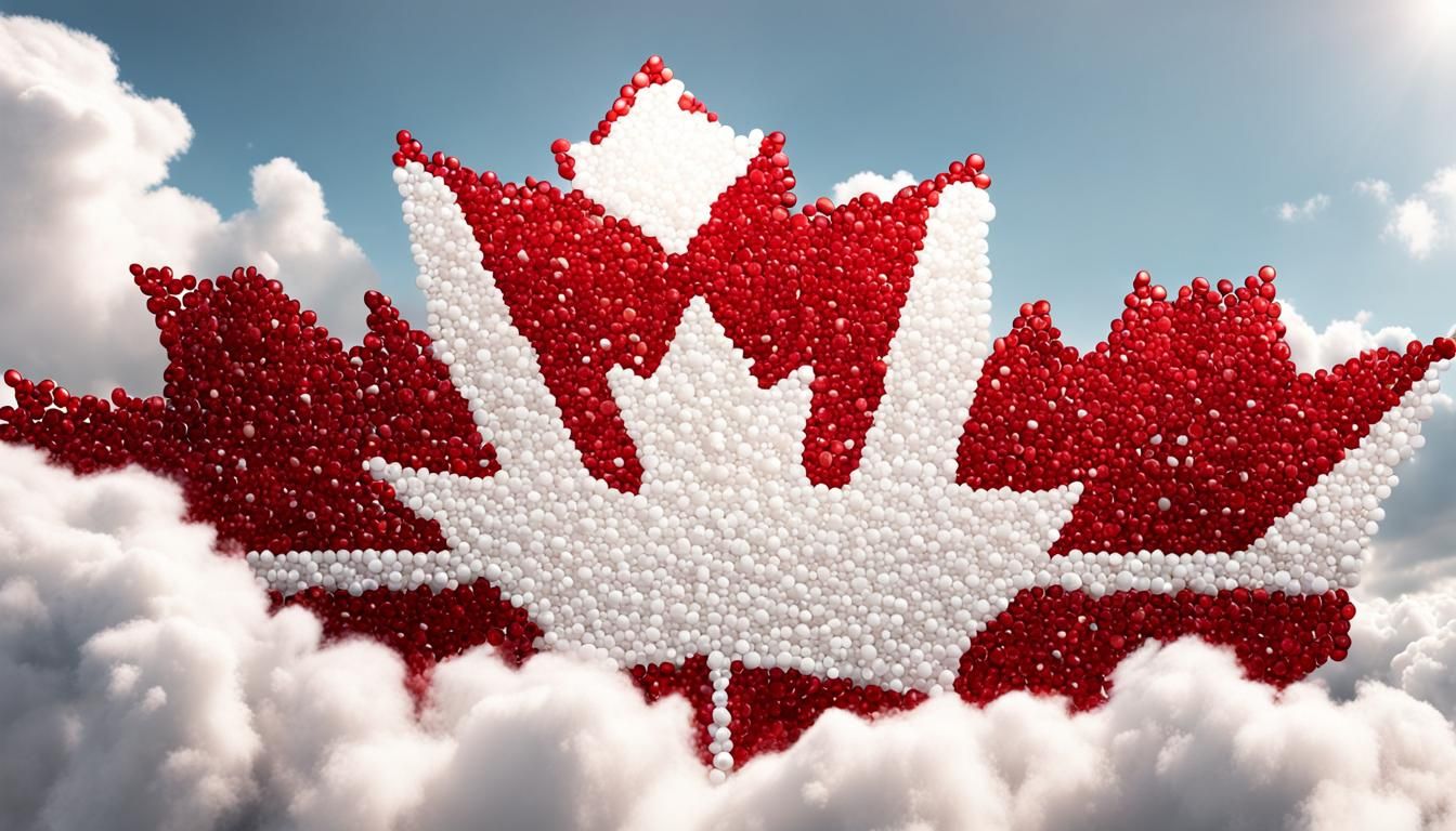 Gemstone Canadian Flag in the Clouds