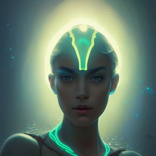 Bioluminescent Portrait in Hyperdetailed Style