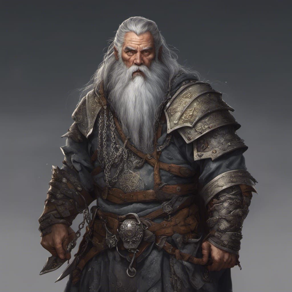 Dwarf Cleric with Warhammer, Detailed Matte Painting