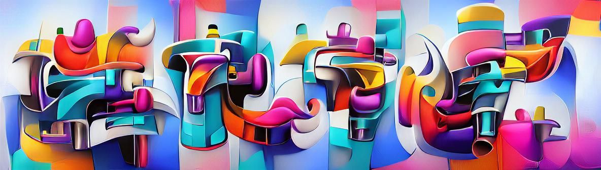 Bold Abstract Forms in Animated Style