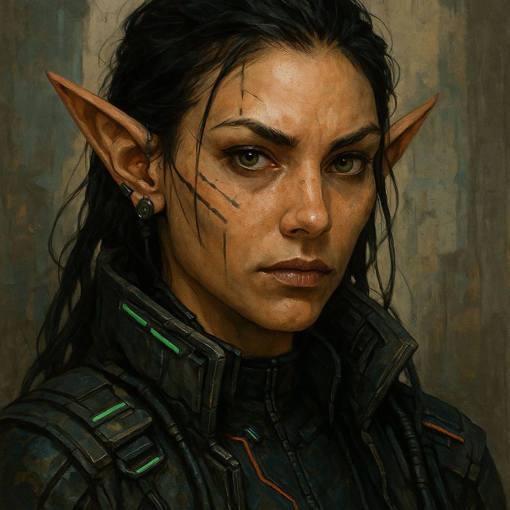 Cyberpunk Female Elf Portrait