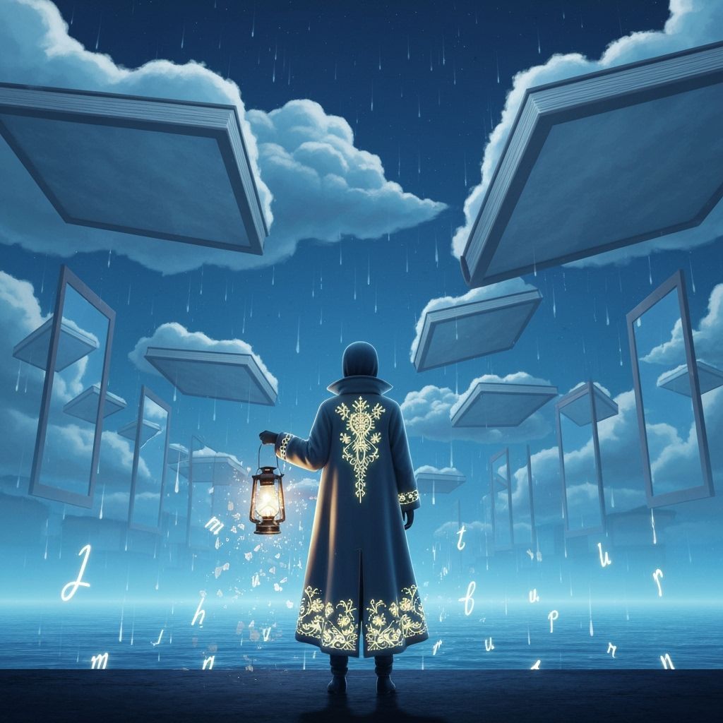 Ethereal Figure at Infinite Horizon with Cloud Books