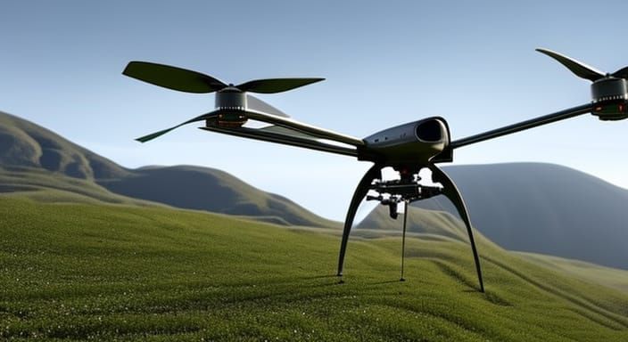 Commercial Surveillance Drone in Flight: Fantasy Concept Art