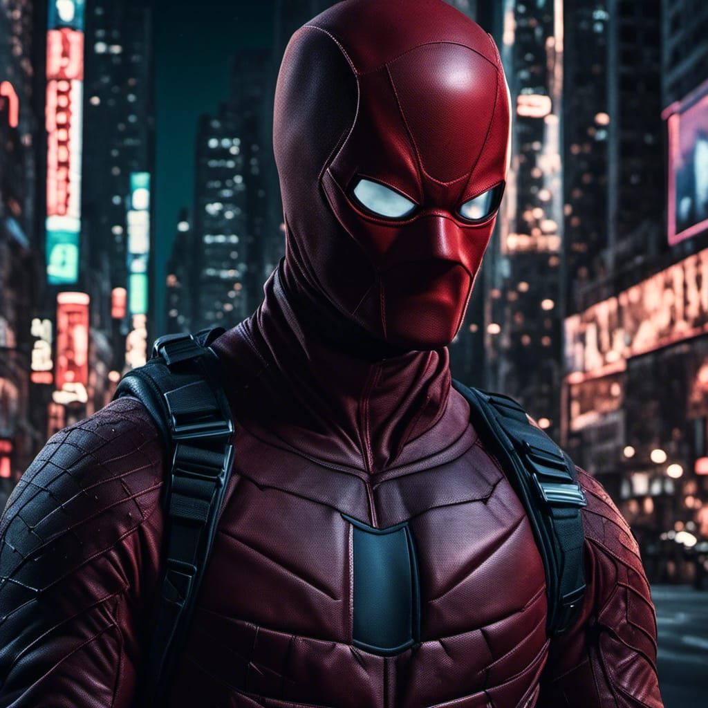Night Daredevil Portrait in New York Suburb