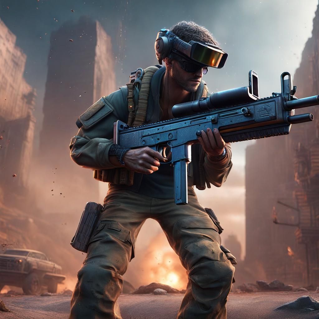 Detailed Matte Painting of MAC-10 with Scope