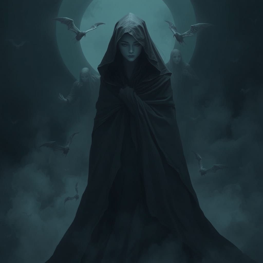 Mysterious Woman in Dark Fantasy Digital Art