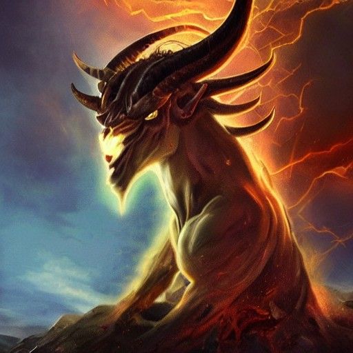 Realistic Mythical Demigod in Hellish Realm