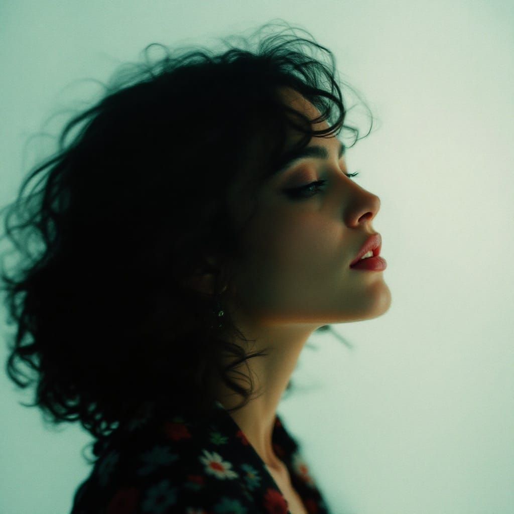 Cinematic Woman in Floral Blazer