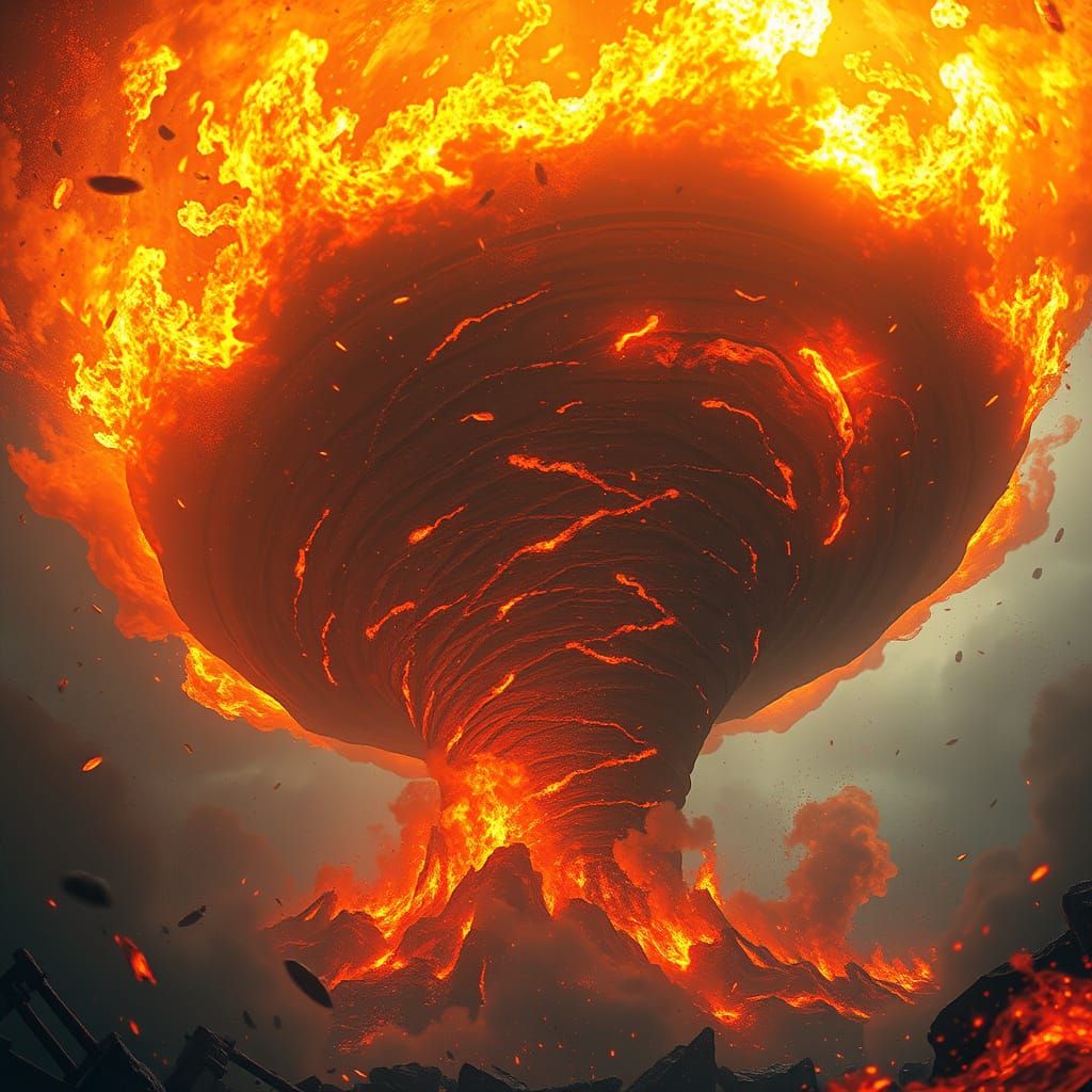 Apocalyptic Tornado Monster in Anime-Inspired 3D