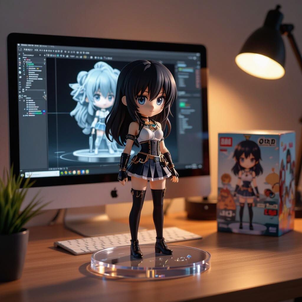 Hyperrealistic 1/7 Scale Figure on Desk