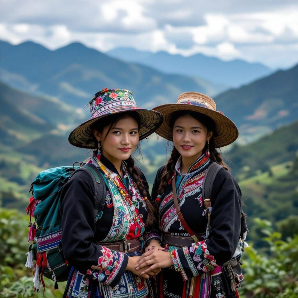 Hmong Girl's Journey Home with Dog Pack