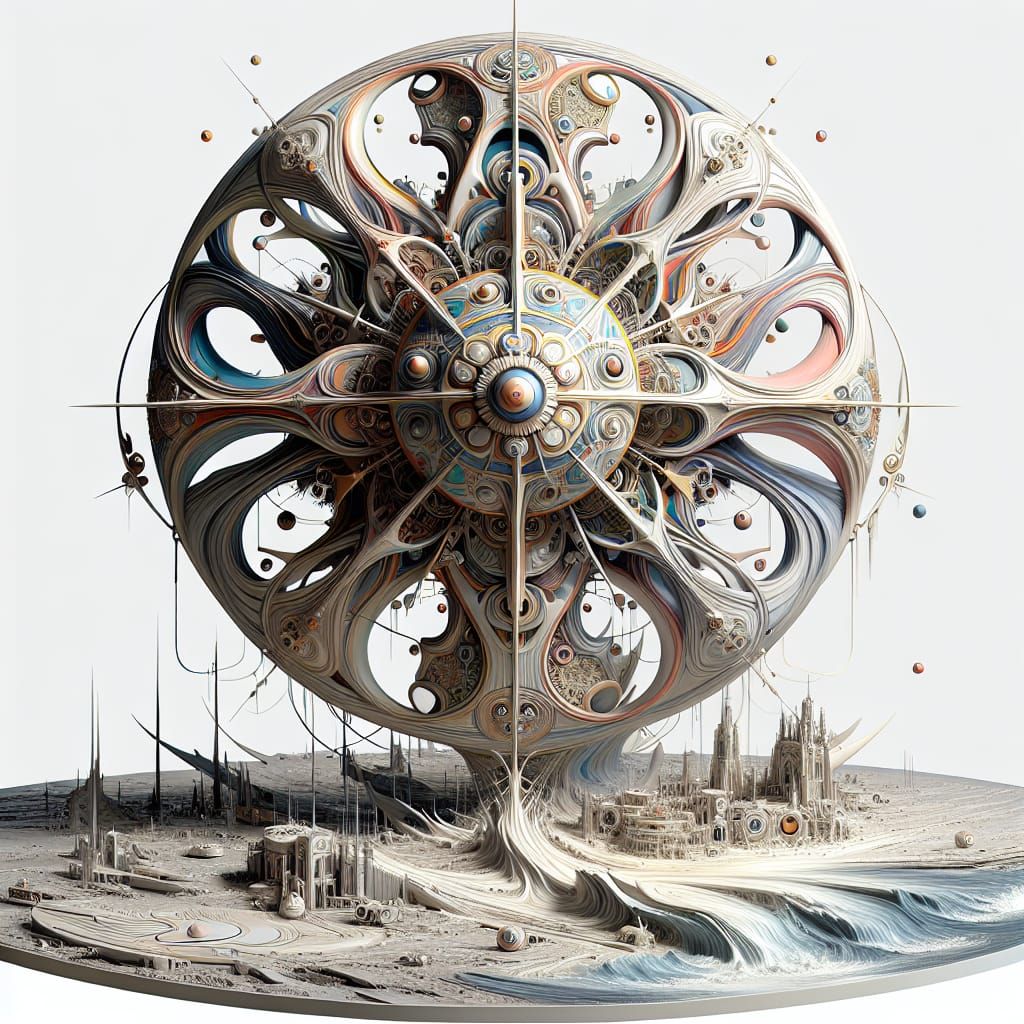 Surreal Art Nouveau Nebra Star Disc Sculpture