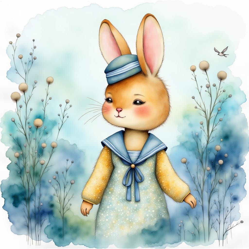 Whimsical Aye Aye in Dreamy Ocean Scene