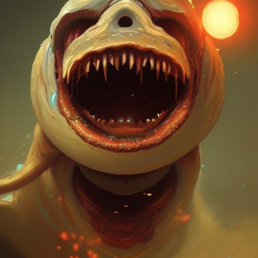 Dark Fantasy Donut with Teeth in 8K