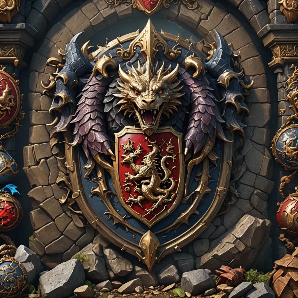 Lion Crest Slaying Dragon with Flour Sack