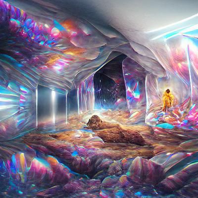 Holographic Crystal Cave: A Cosmic Illustration