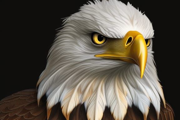 Golden-Eyed Eagle in Detailed Matte Painting