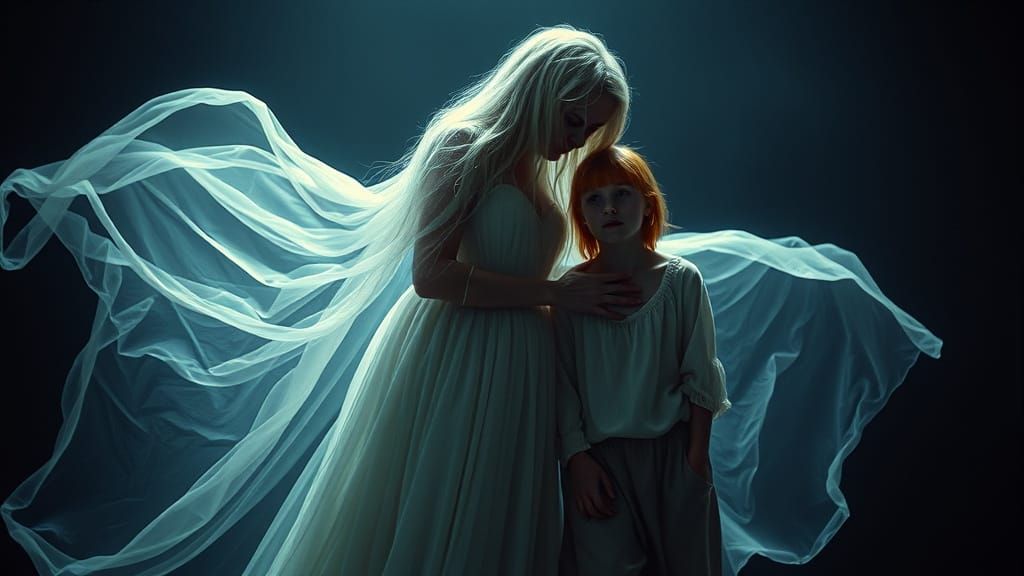 Ethereal Ghost Girl Siphons Life Force in Cinematic, Dark Ba...