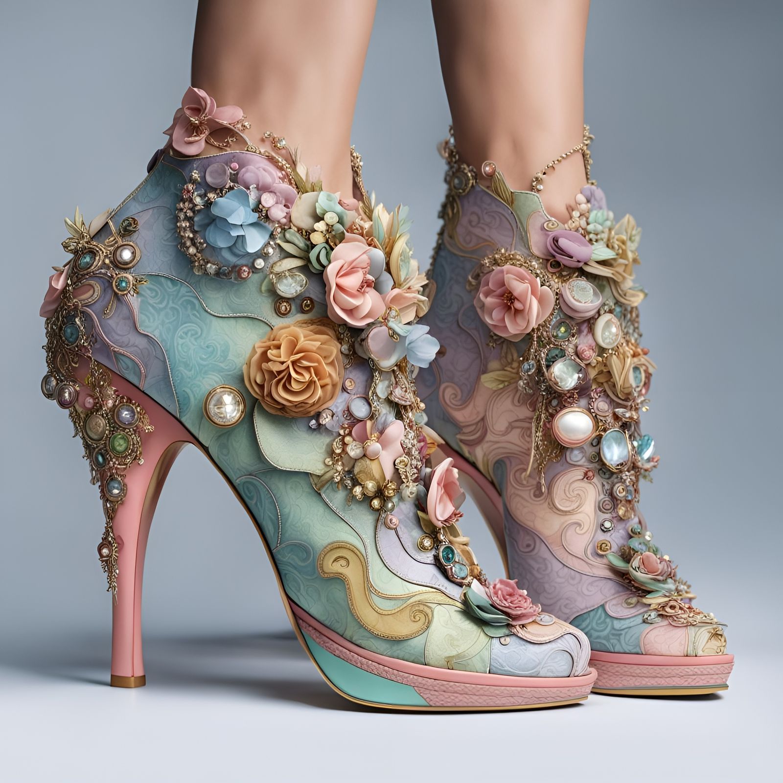 Fantasy Shoes (pastel fashion footwear design)