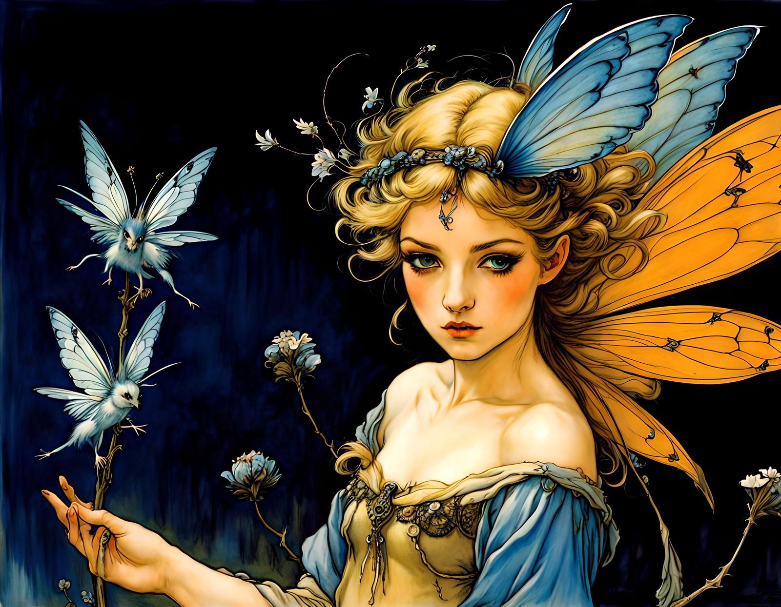 Fantasy fairy, by Arthur Rackham