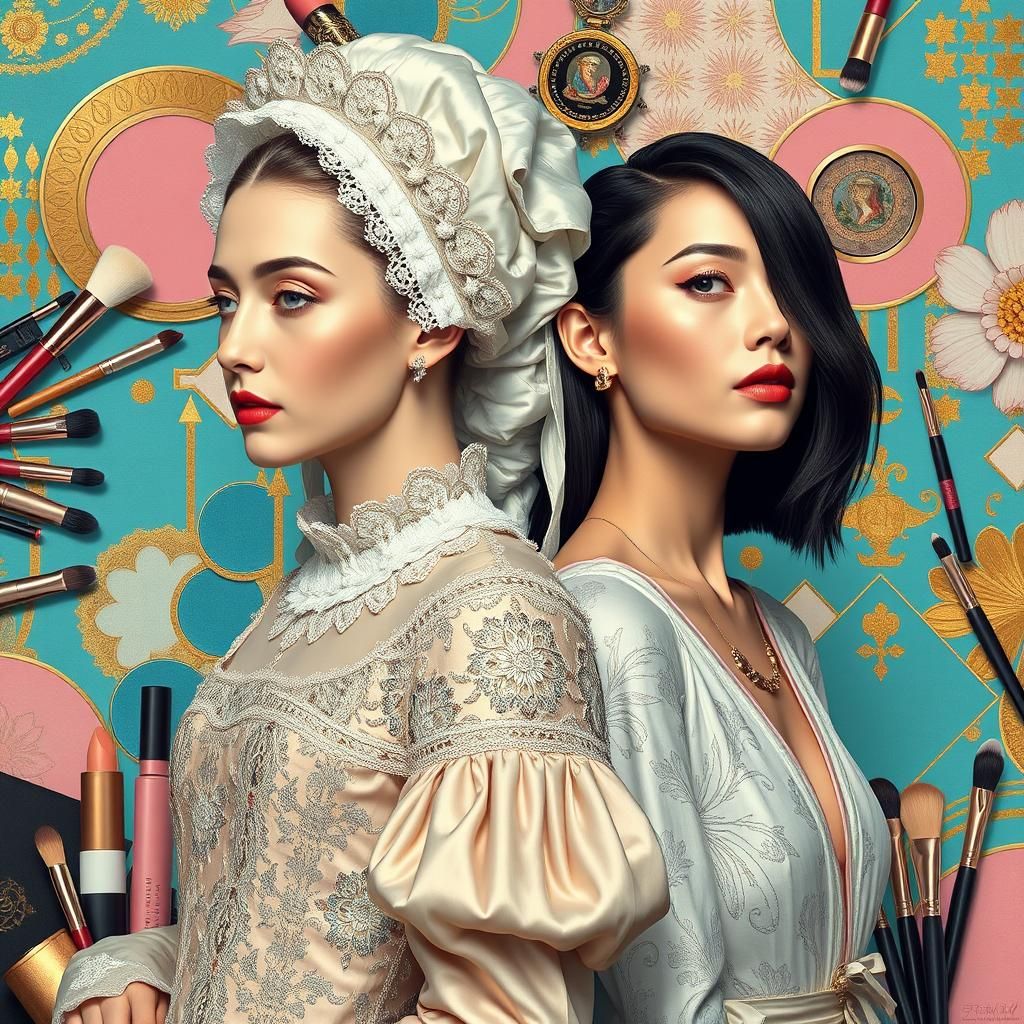 Beauty Through the Ages: A Surreal Pop Art Portrait