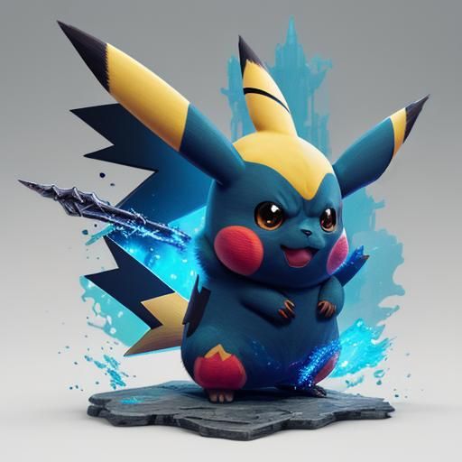 Pokémon Pikachu in Vibrant Fantasy Landscape