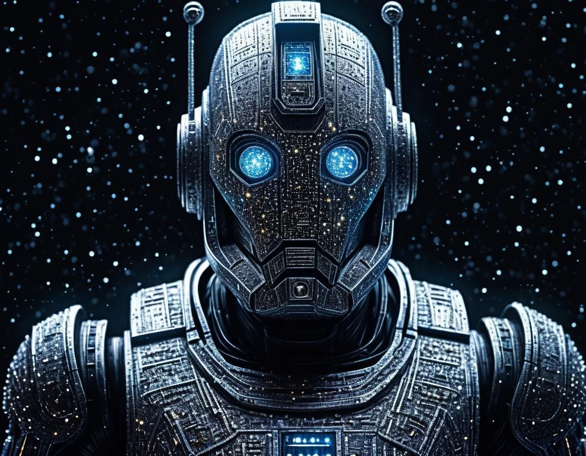 Cyberman in Surreal Pointillism Style