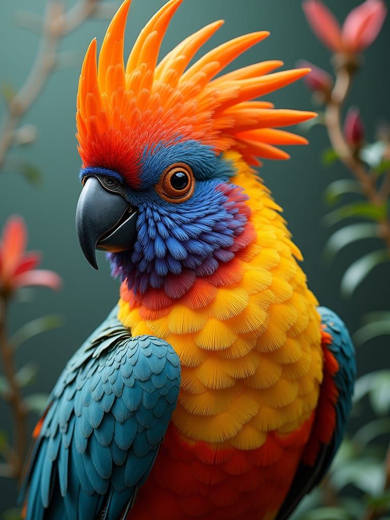 Whimsical Iris Folding with Kookaburra and Grevillea