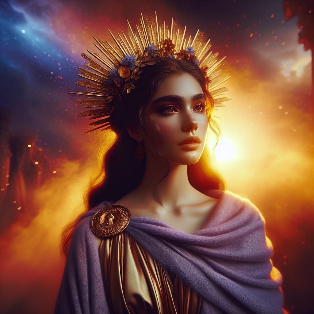 Greek Goddess Anatole at Dawn as Matte Painting