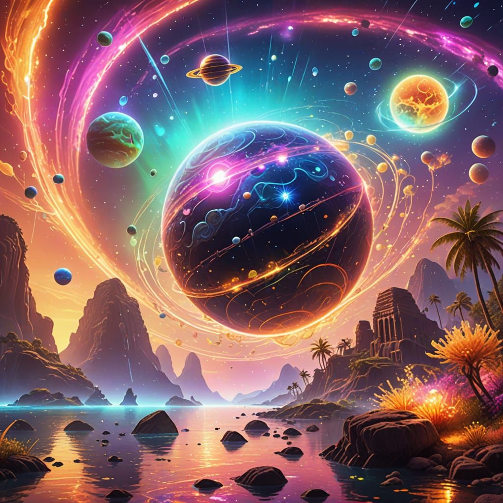 Laughing Saturn Emoji in Vibrant, Ancient Egyptian Fantasy L...