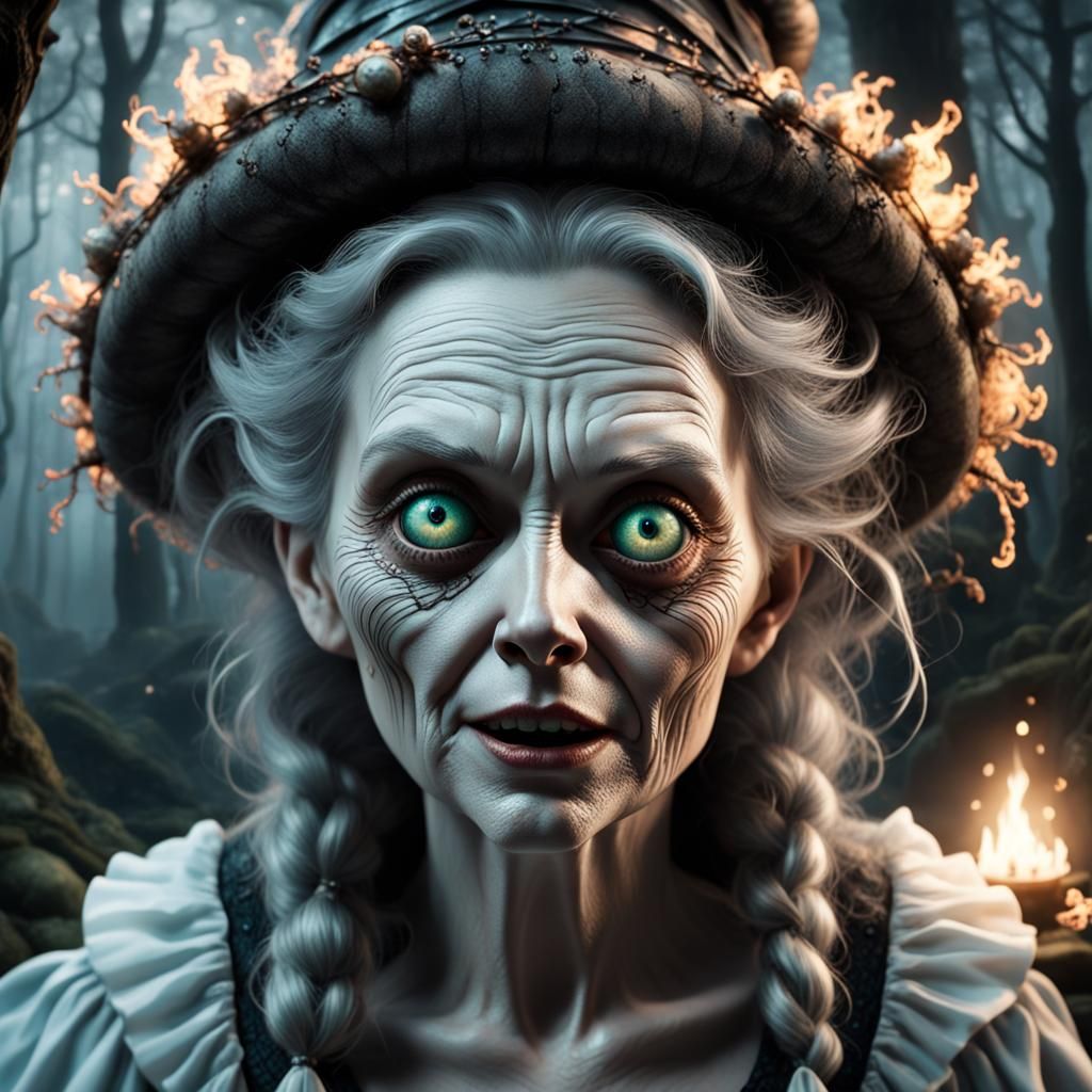 Hansel and Gretel Witch in Tim Burton Style