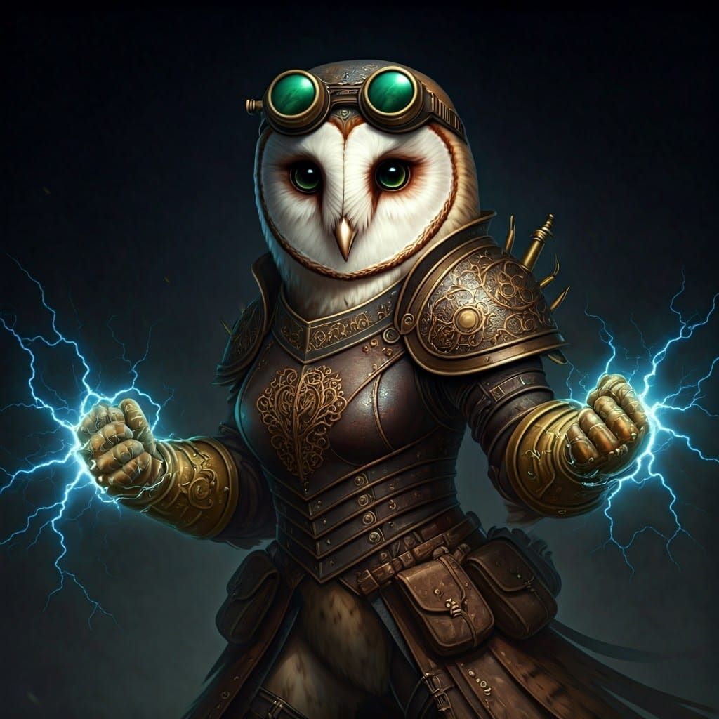 Steampunk Owl Artificer in Ornate Armor