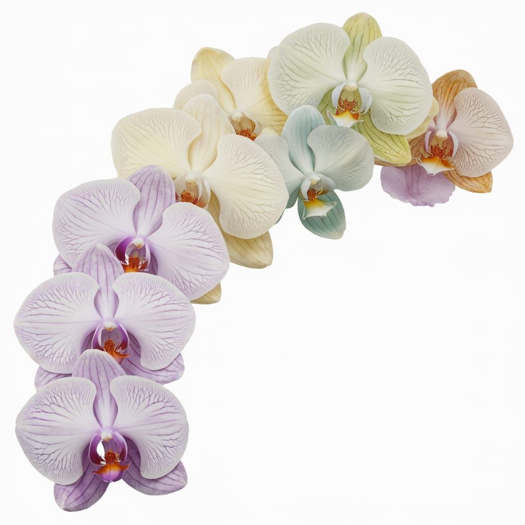 Exquisite Pastel Orchid Arrangement in Arc Formation
