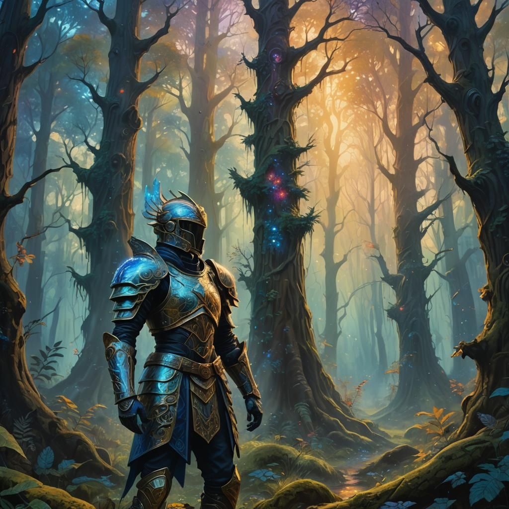 Mystical Forest Portrait in Surrealist Style