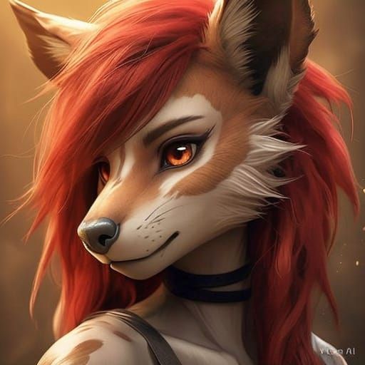 Cyberpunk Wolf in Futuristic Laboratory