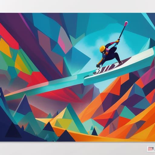 Girl Adventurer at the Olympics in Graffiti Style