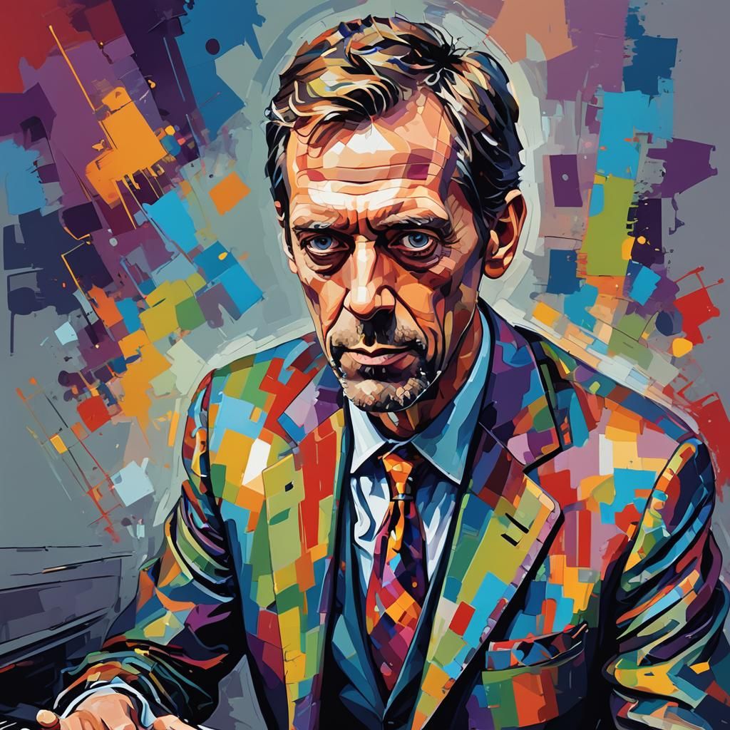 Energetic Jazz Piano Player in Colorful WPAP Art