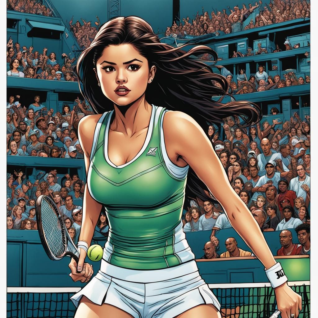 Selena Gomez in Comic Book Art Style