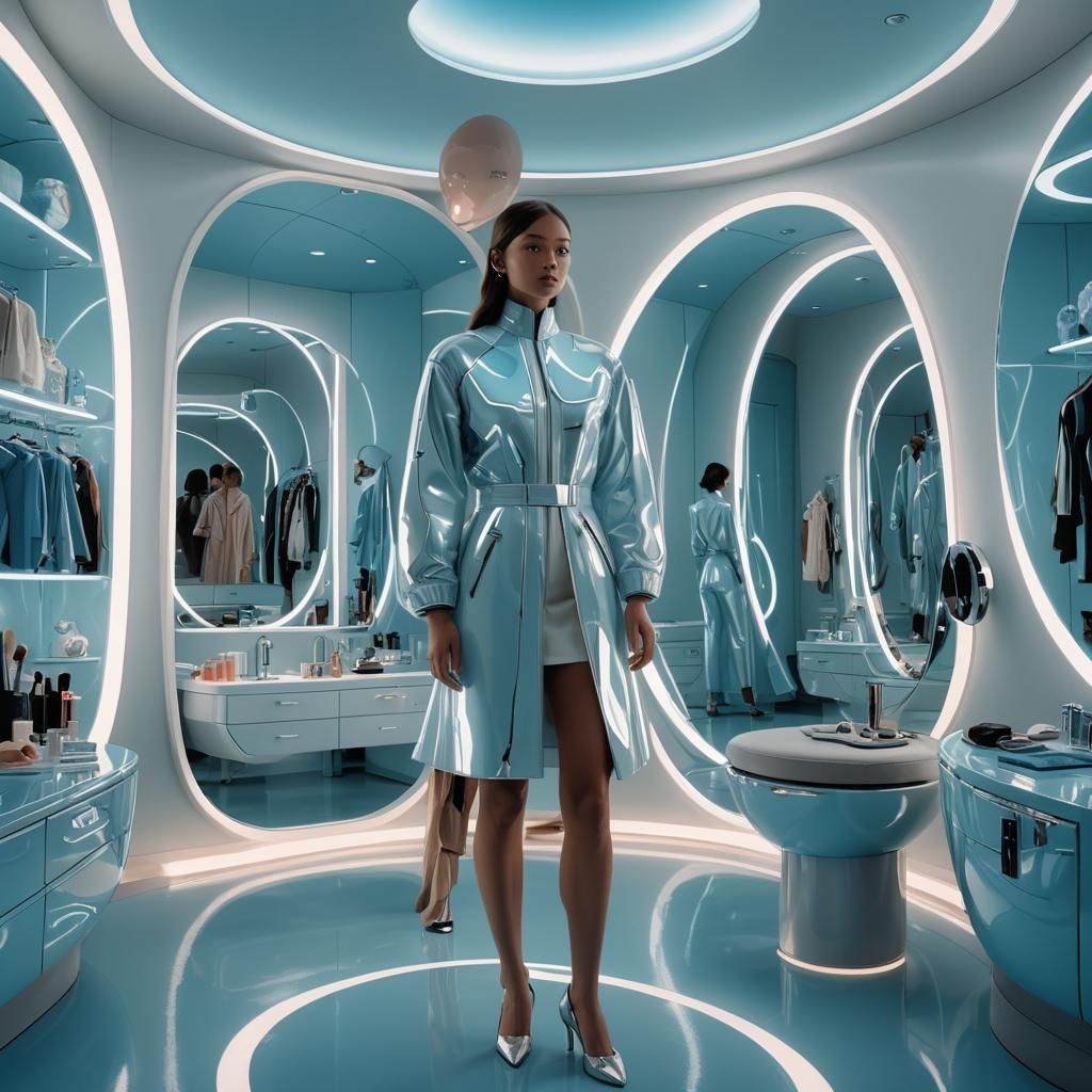 Bioluminescent Futuristic Dressing Room in Sci-Fi Style