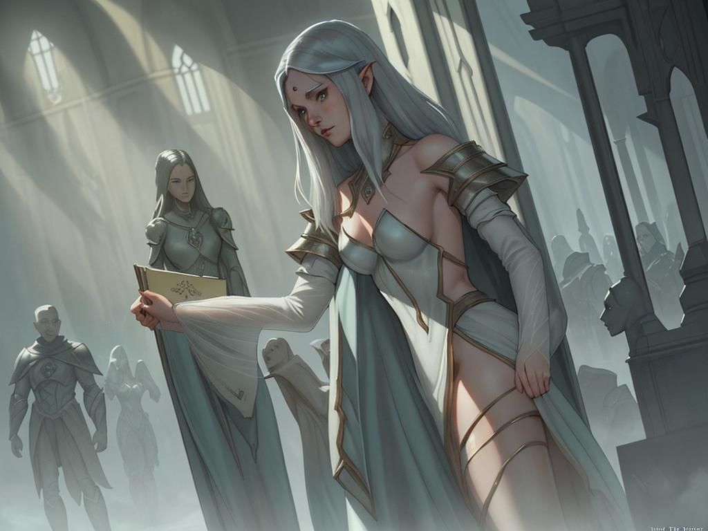 Ominous Fantasy Scene in Retro Storybook Style