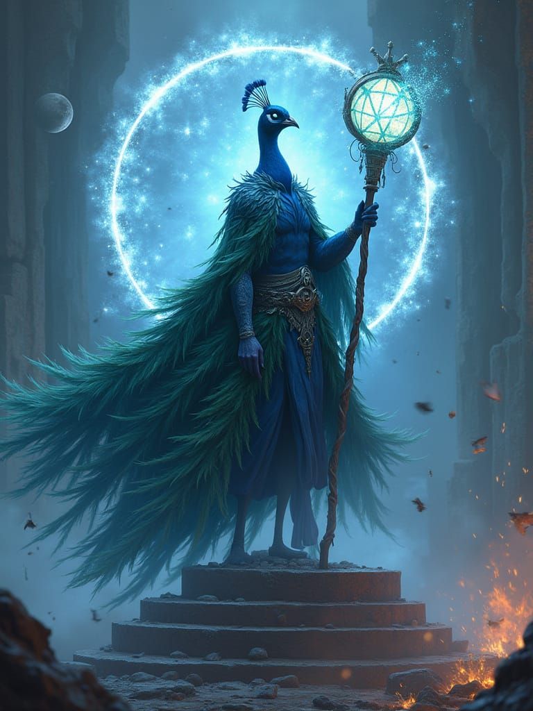 Magnificent Peacock Sorcerer Conquers the Battlefield