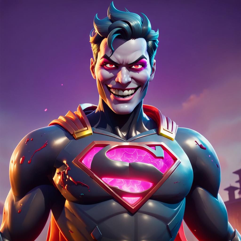 Evil Aura Superhero with Heat Vision and Bloody Grin