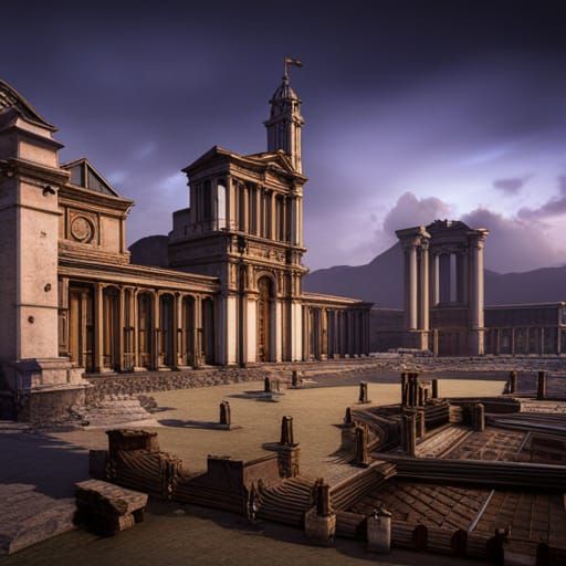 Detailed Matte Painting of a Roman Emperor