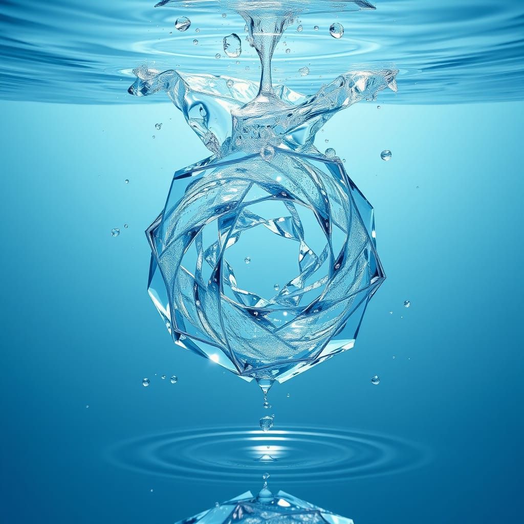 Crystal Clear Water Transforms into Geometric Shapes in Mid-...