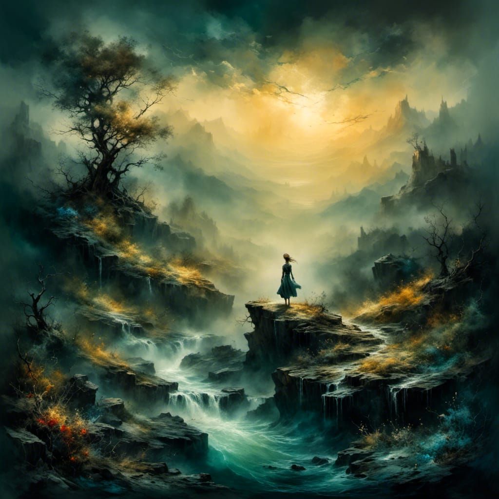 Golden Hour Haze Over Verdant Landscape