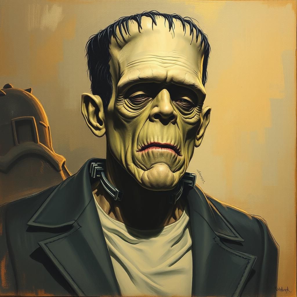 Frankenstein's Monster in Dark Fantasy Style
