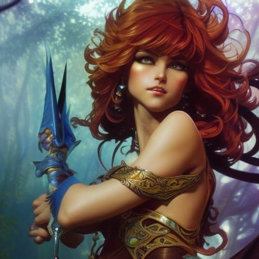 Elfquest Concept Art in Art Nouveau Style