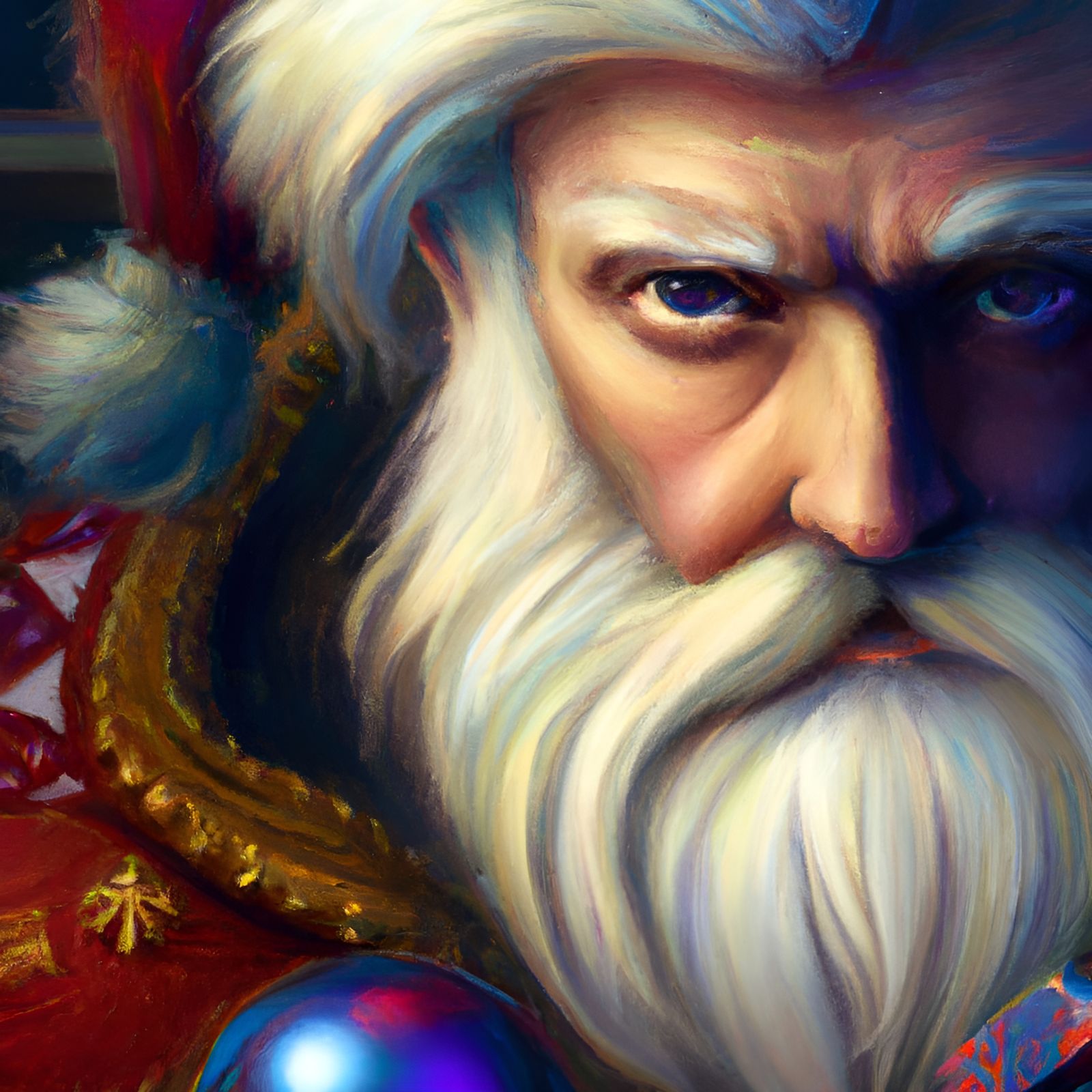 Detailed Victorian Portrait of Kris Kringle